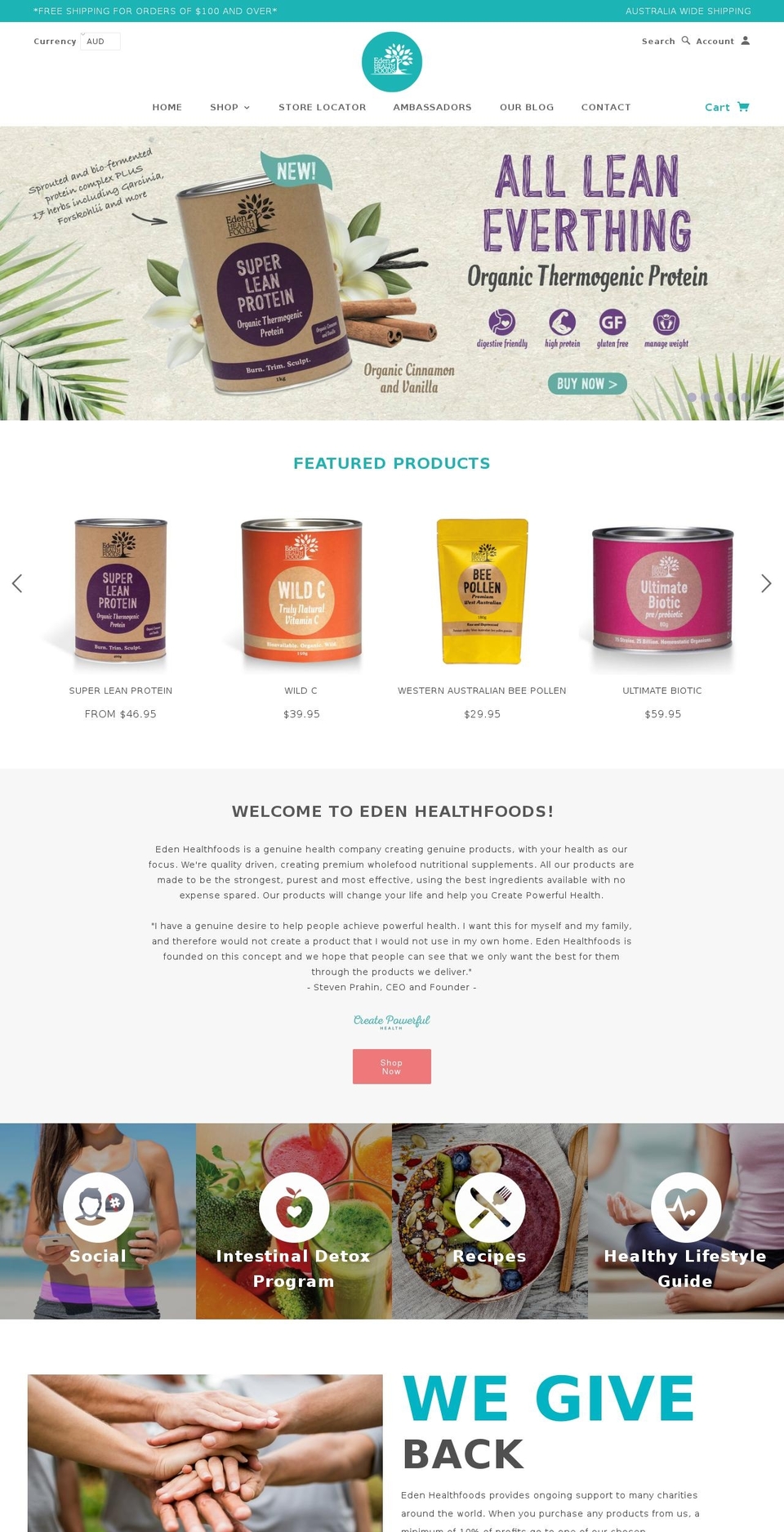edenhealthfoods.com shopify website screenshot