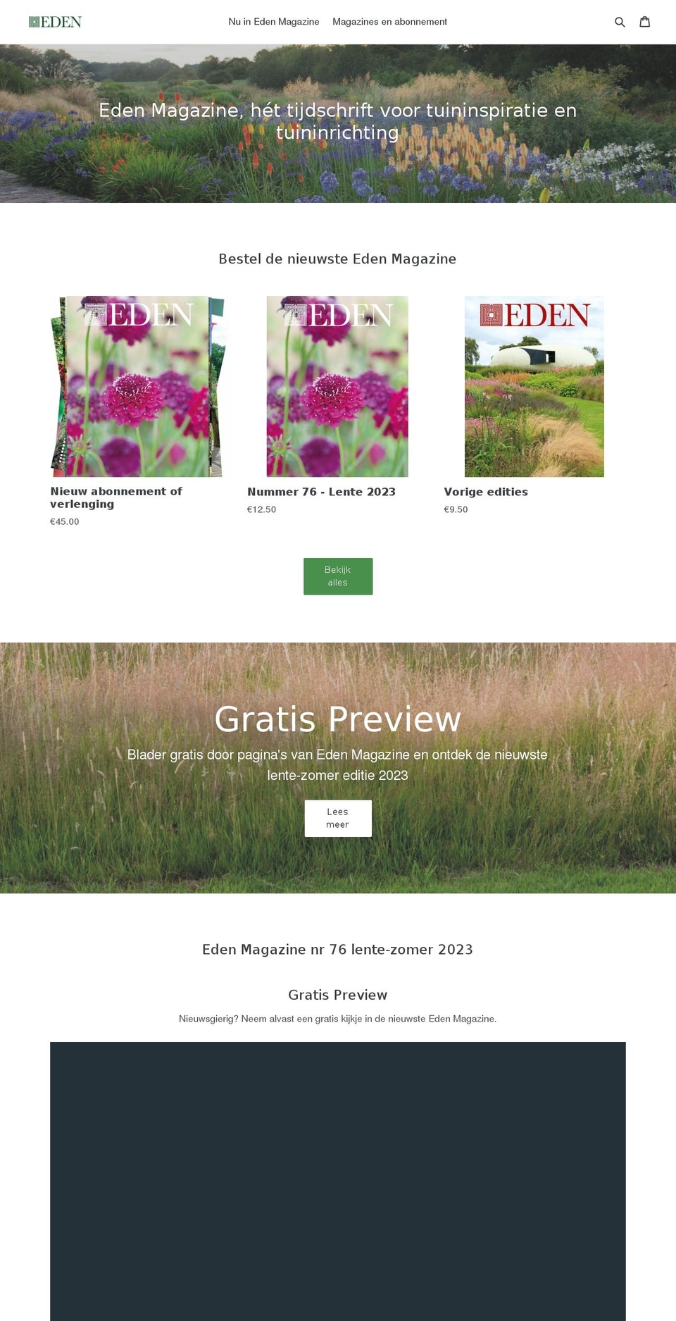 edenmagazine.be shopify website screenshot