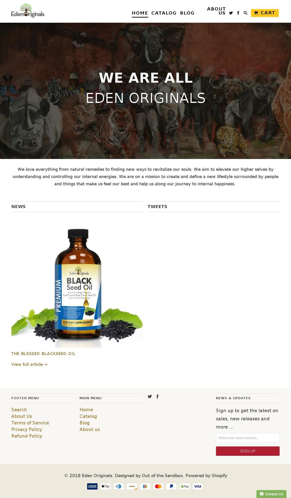 edenoriginals.com shopify website screenshot