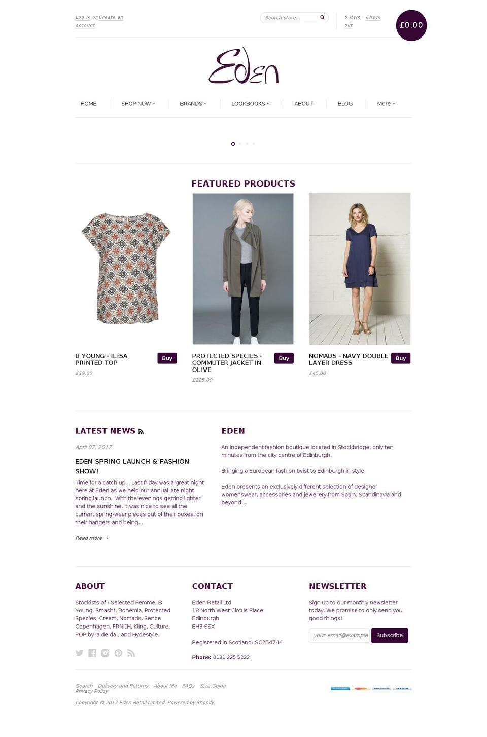 edenretail.com shopify website screenshot