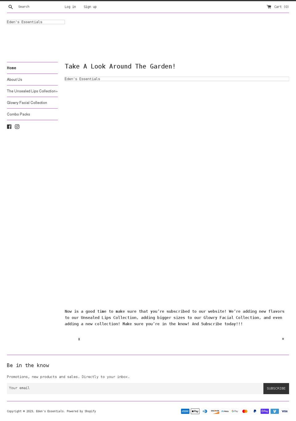 edensessentialsllc.com shopify website screenshot