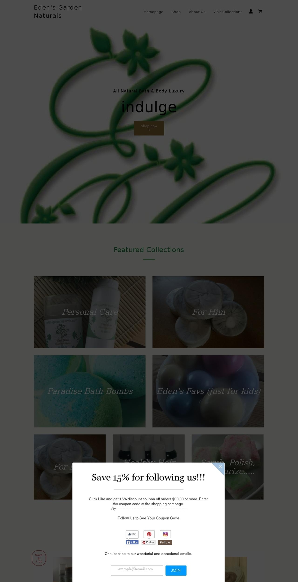edensgardennaturals.com shopify website screenshot