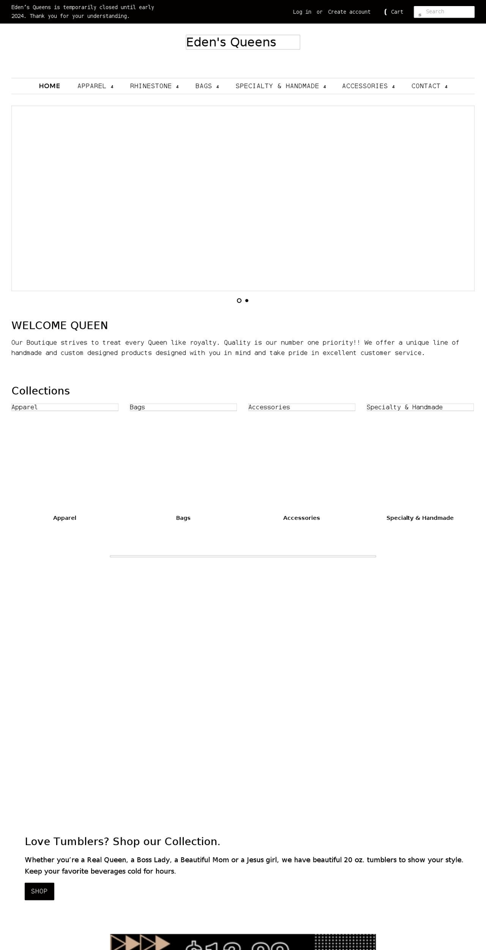 edensqueens.com shopify website screenshot