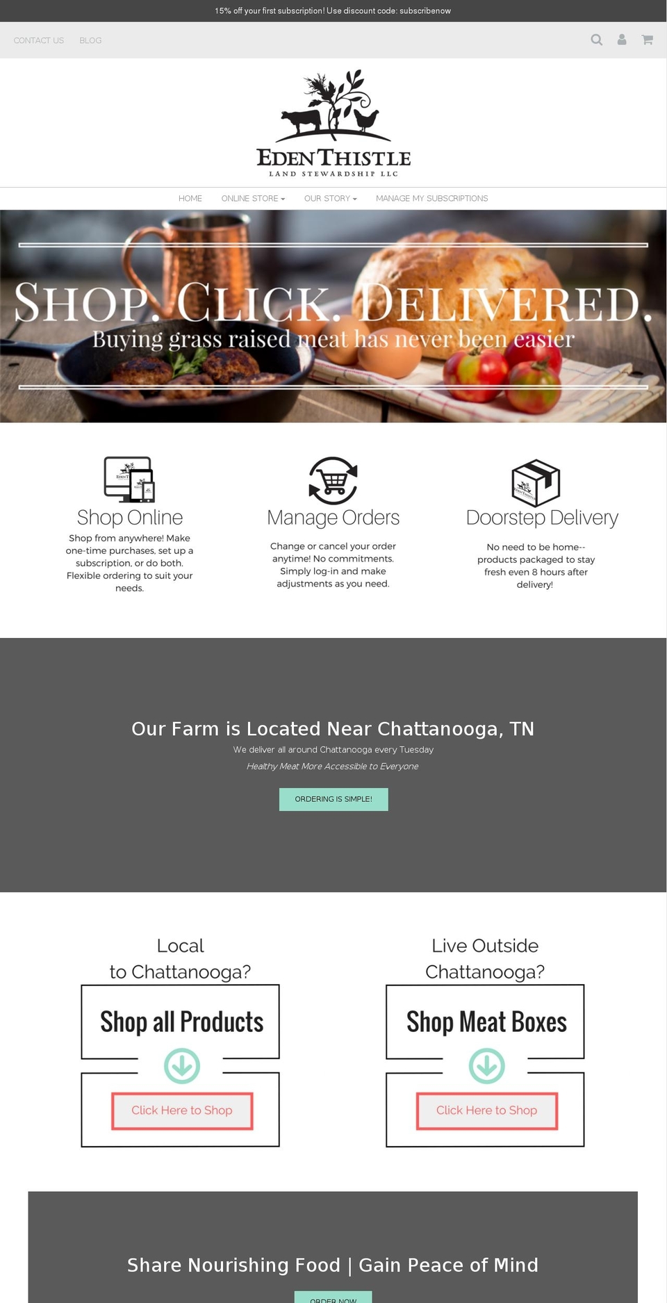 current theme - Shopify theme site example edenthistle.com