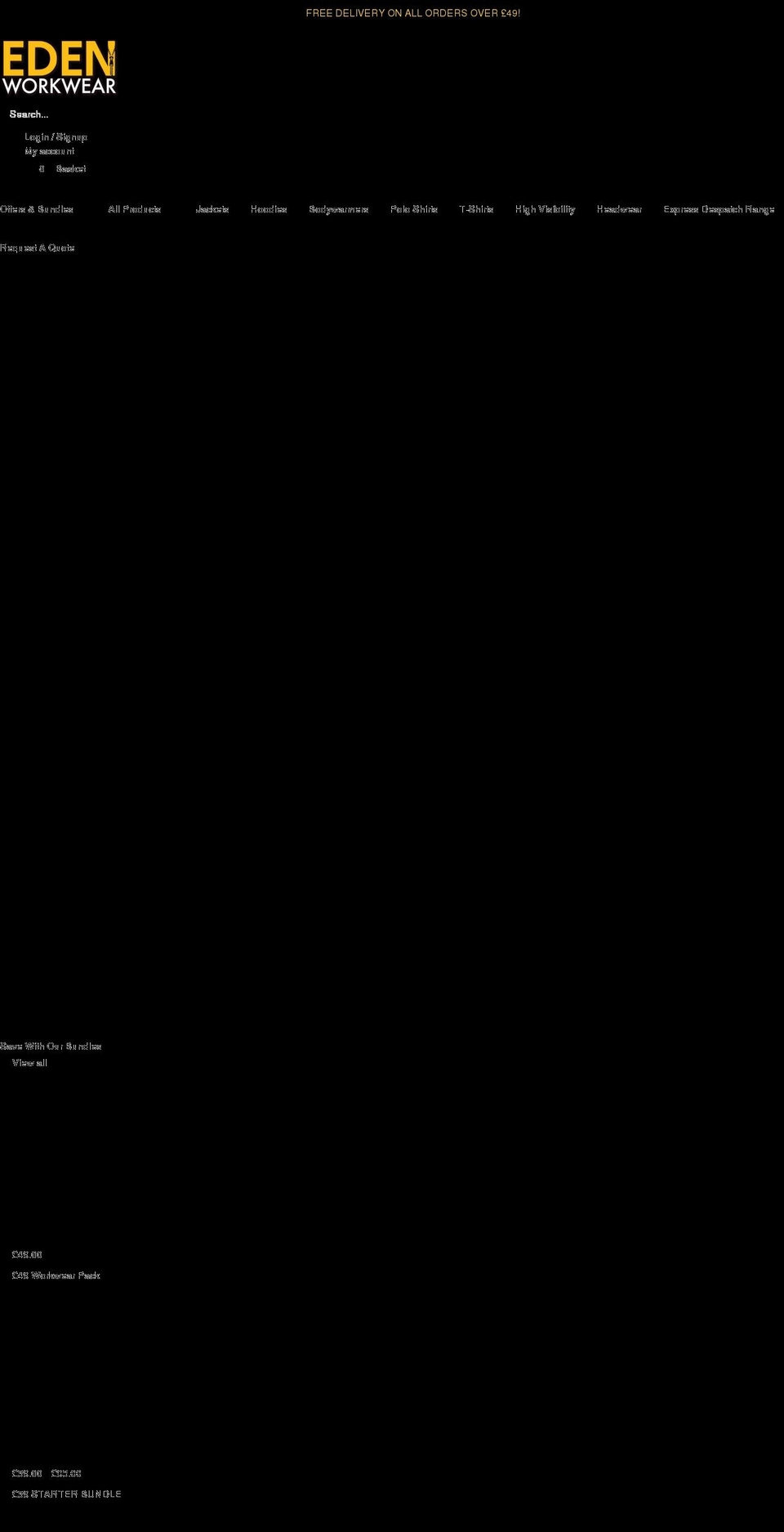 edenworkwear.co.uk shopify website screenshot