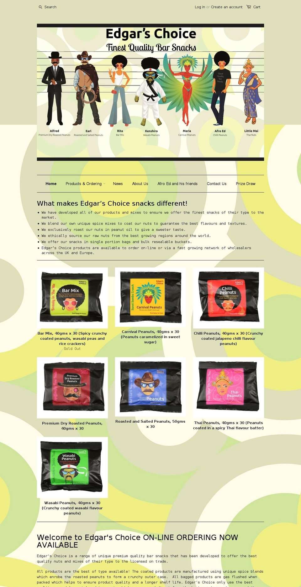 edgarschoice.com shopify website screenshot