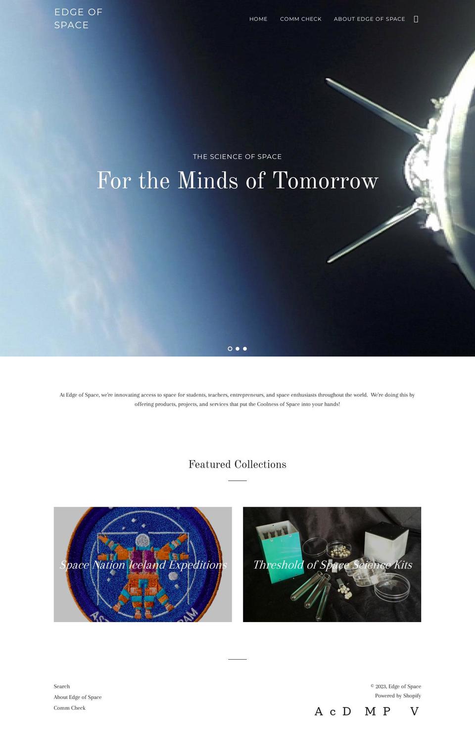 edge-of-space.myshopify.com shopify website screenshot