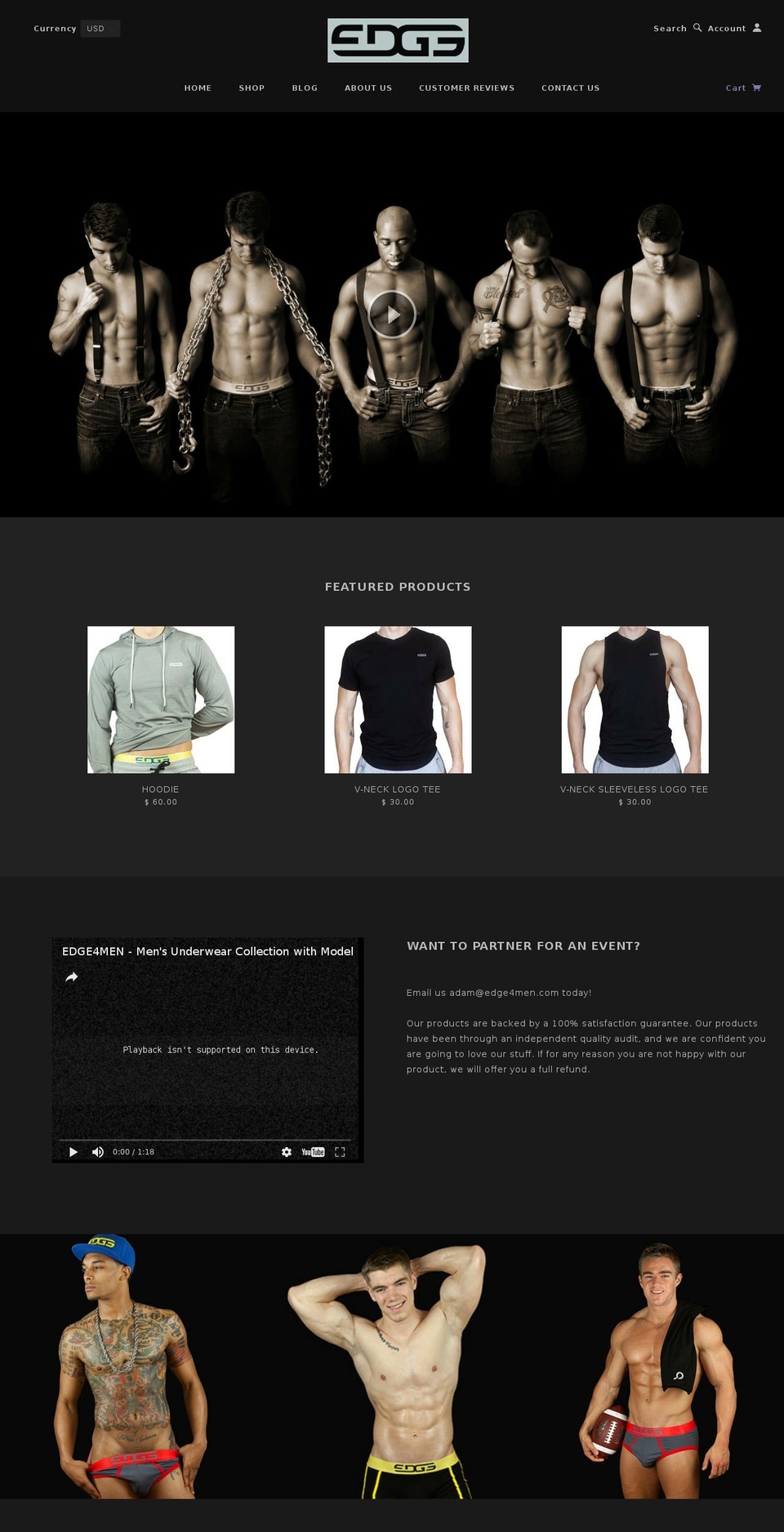 edge4men.com shopify website screenshot
