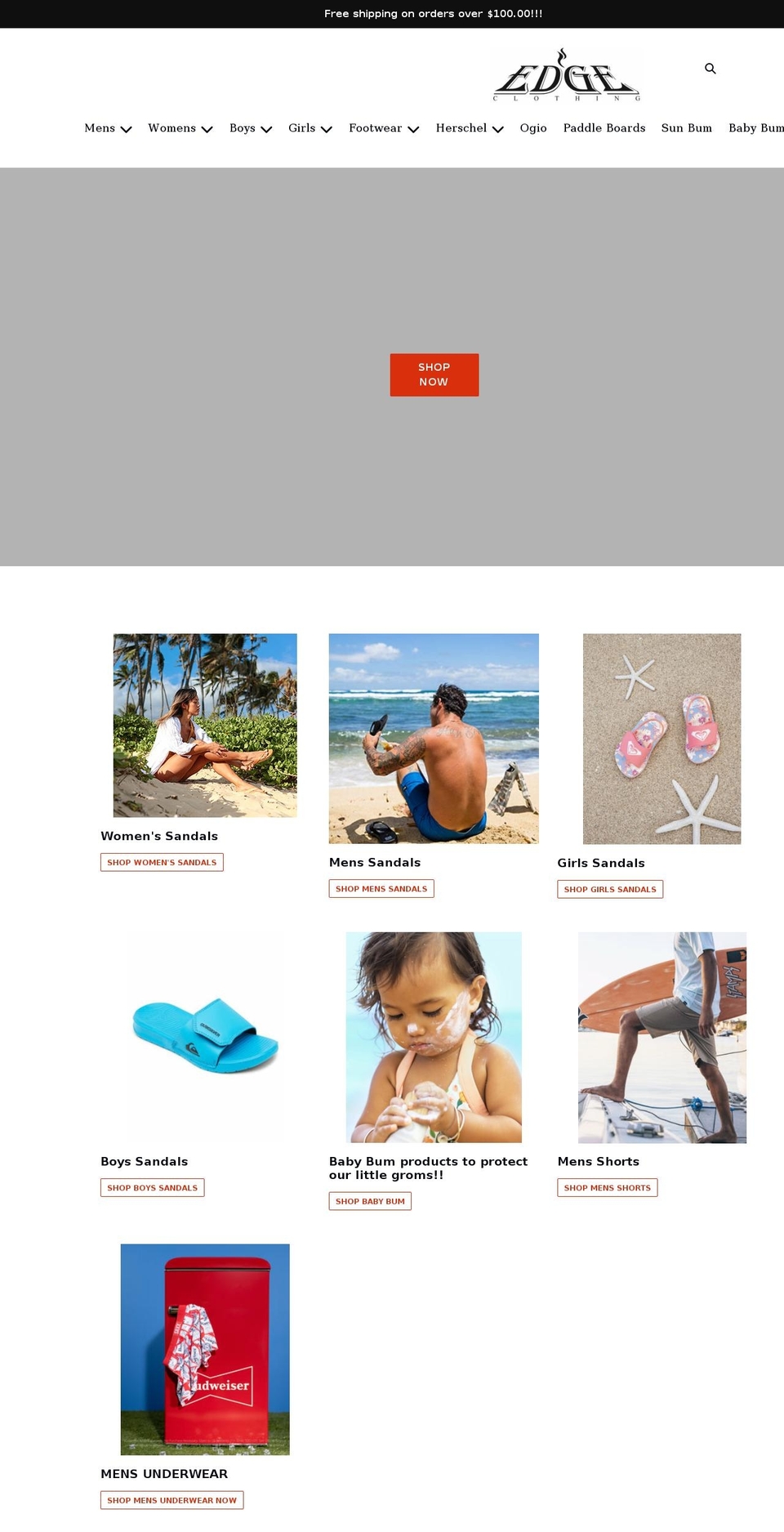 edgeclothing.ca shopify website screenshot