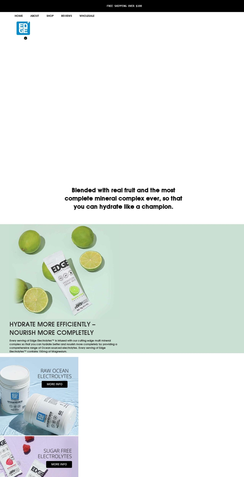 edgeelectrolytes.com.au shopify website screenshot