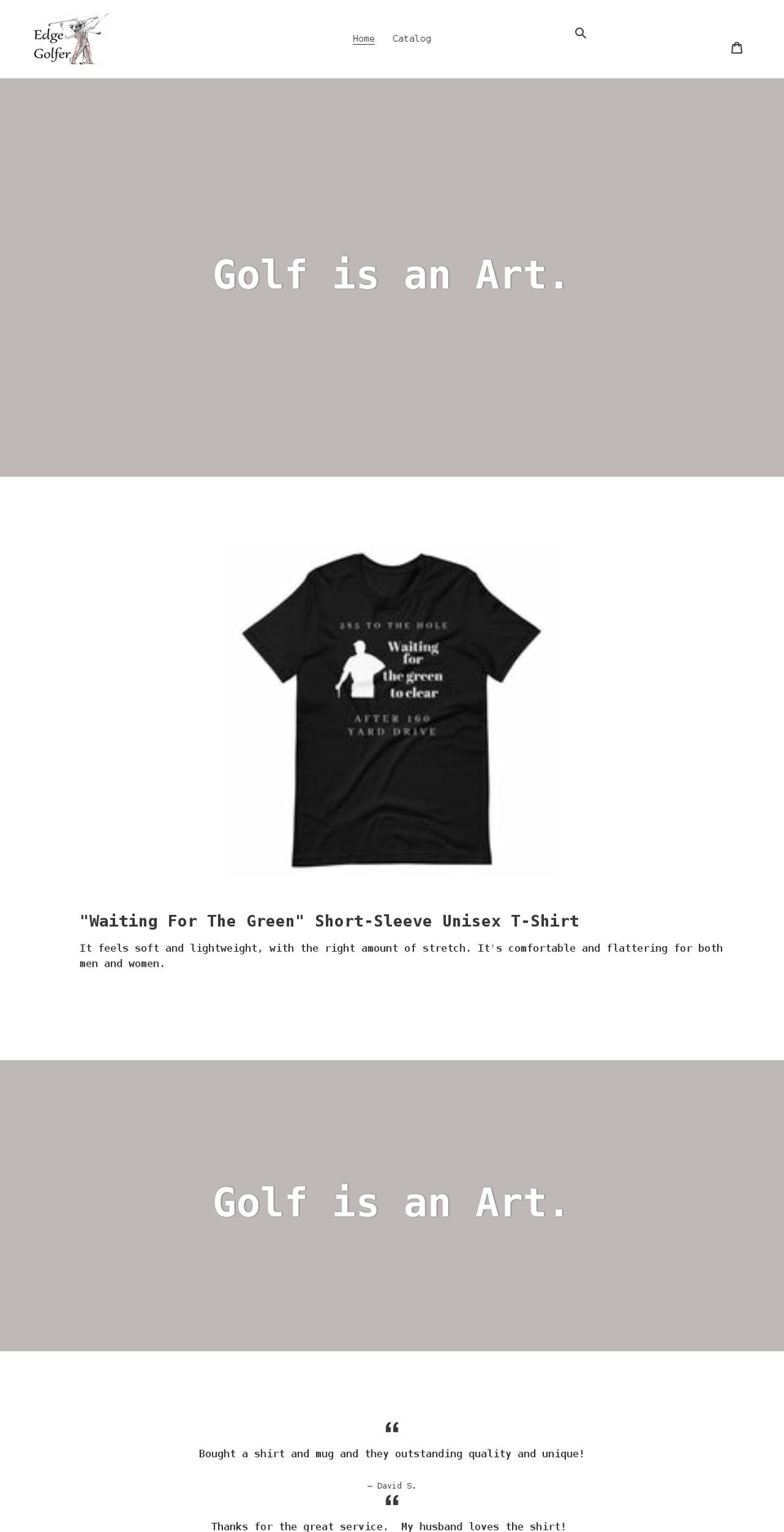 edgegolfer.com shopify website screenshot