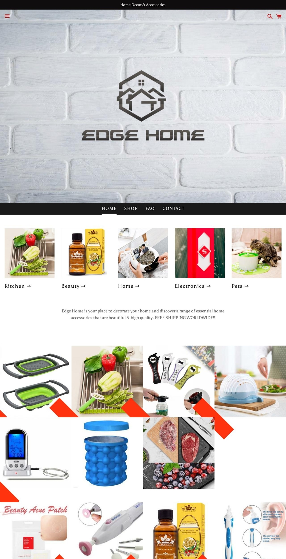 edgehome.net shopify website screenshot