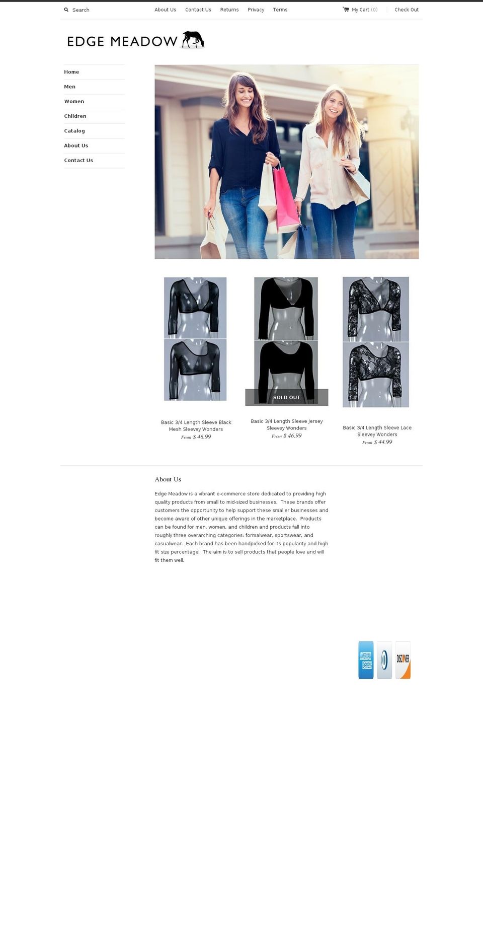 edgemeadow.com shopify website screenshot
