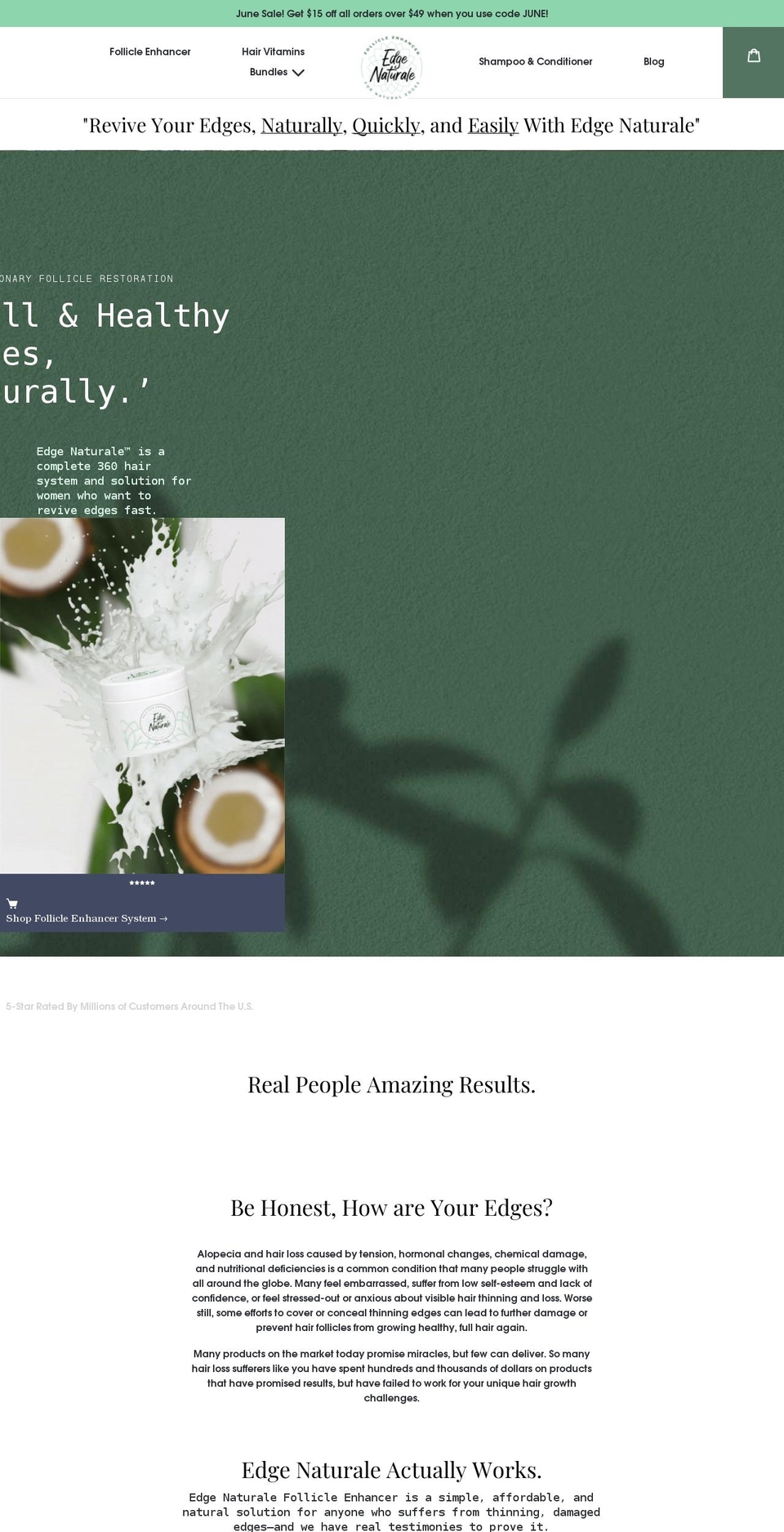 edgenaturale.com shopify website screenshot