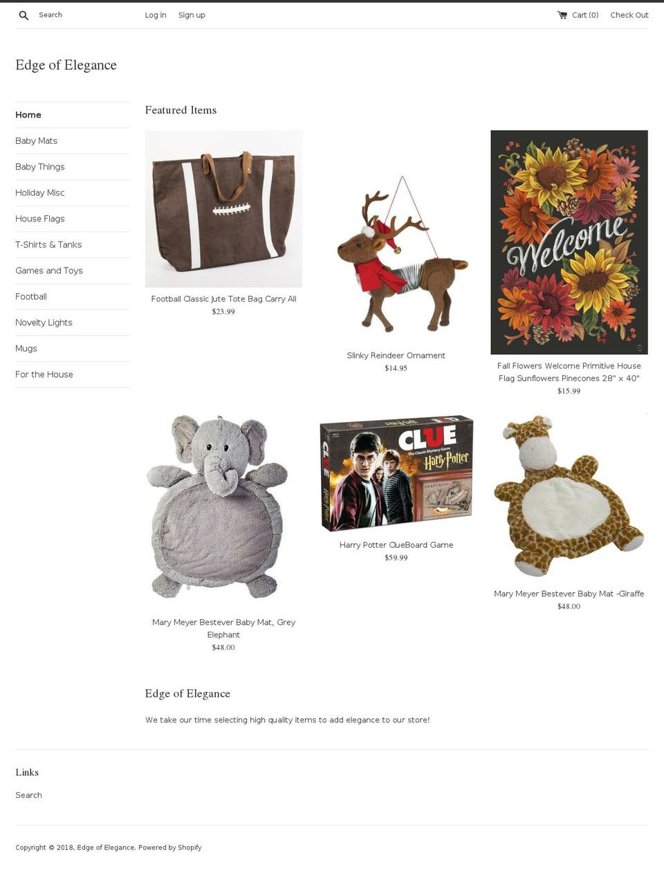 edgeofelegance.com — Shopify storefront screenshot