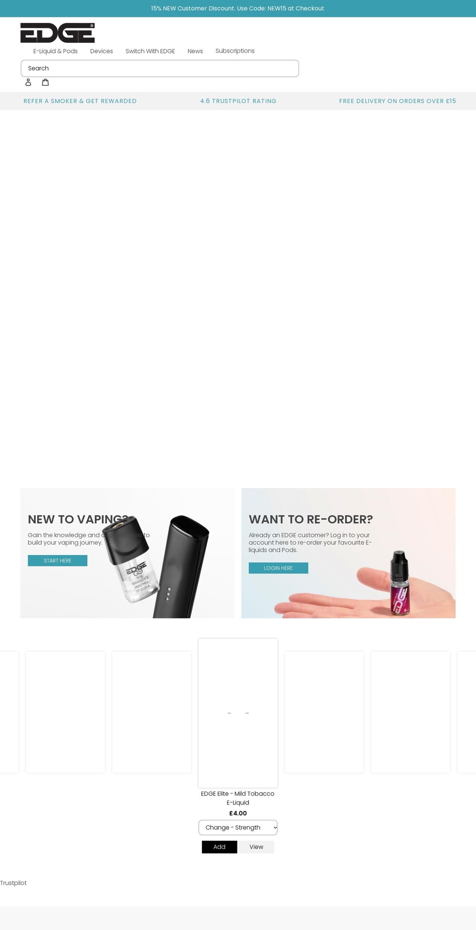 edgevaping.com shopify website screenshot