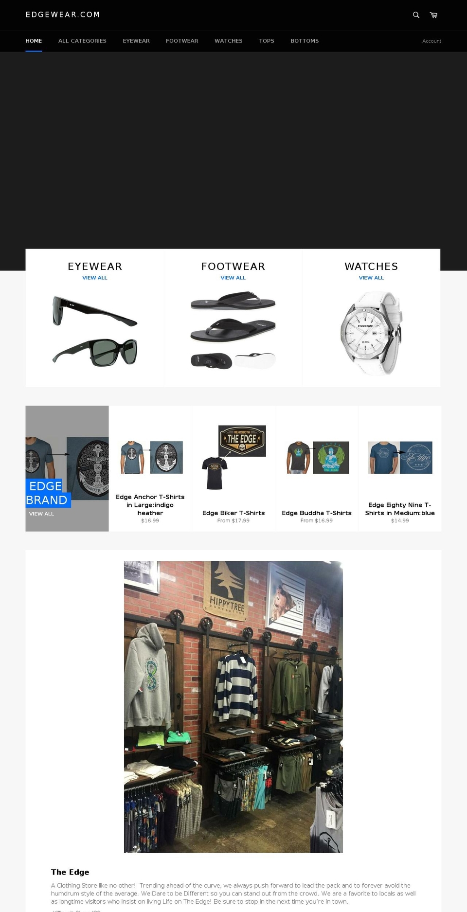 edgewear.com shopify website screenshot