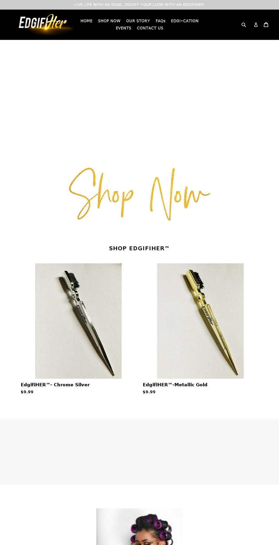 edgifiher.com shopify website screenshot