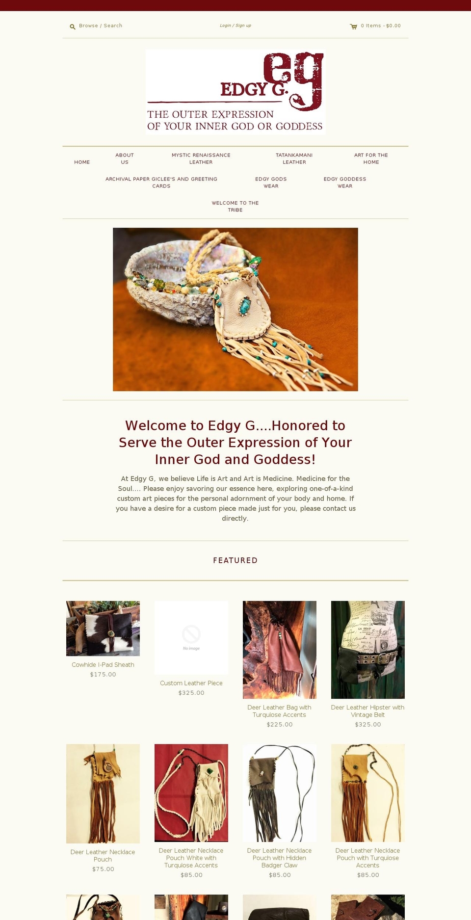 edgyg.com shopify website screenshot