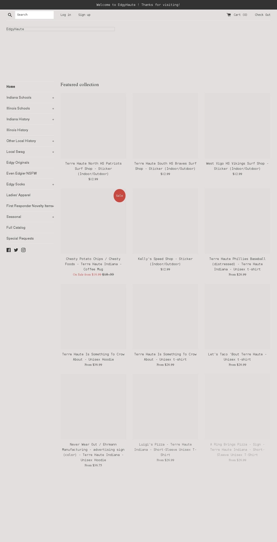 edgyhaute.com shopify website screenshot