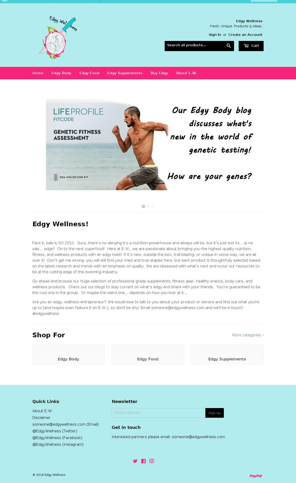 edgywellness.com shopify website screenshot