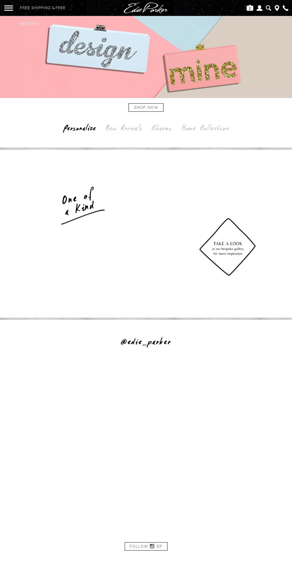 edie-parker.com shopify website screenshot