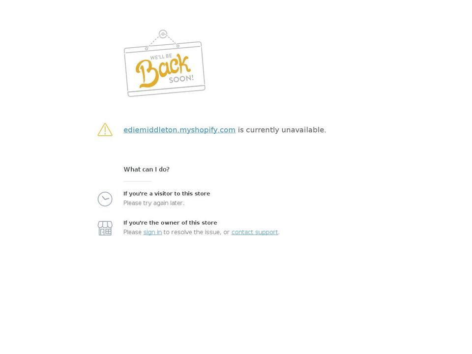 ediemiddleton.myshopify.com shopify website screenshot