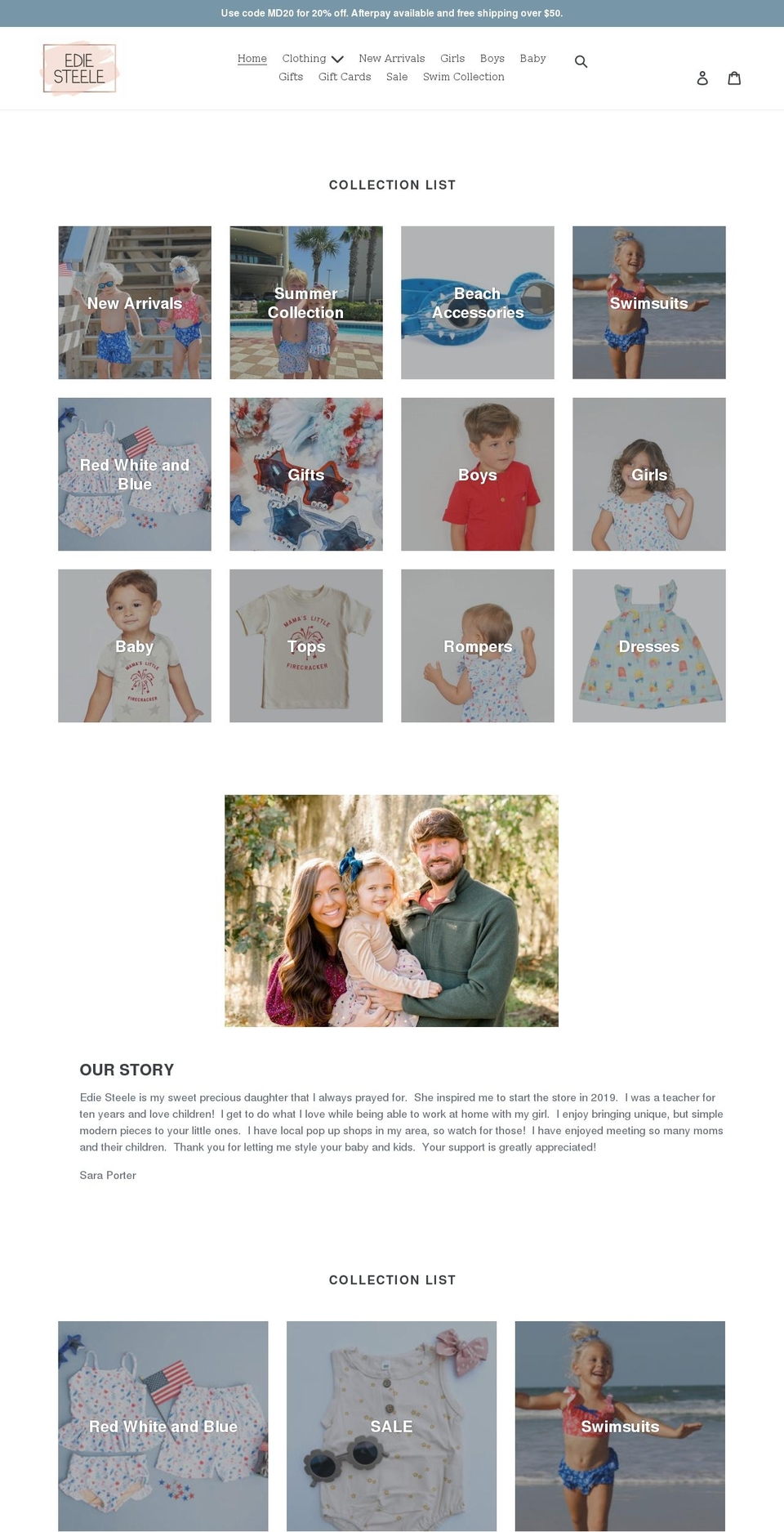 ediesteele.com shopify website screenshot