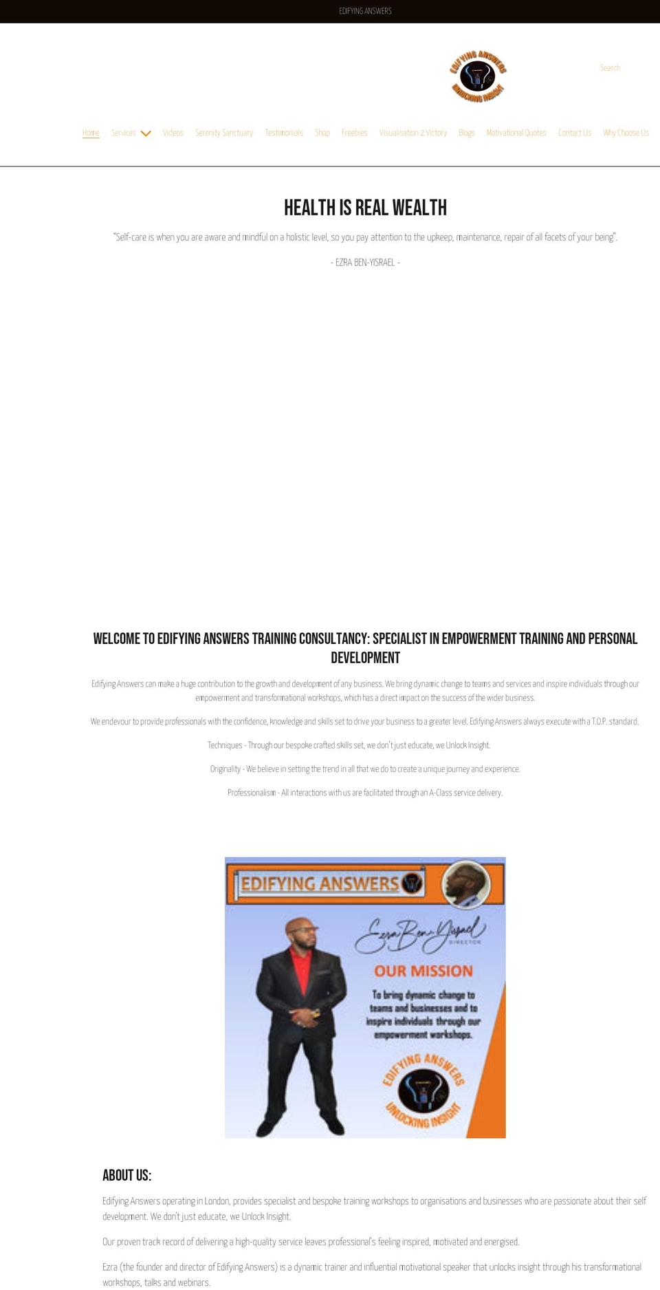 edifyinganswers.com shopify website screenshot