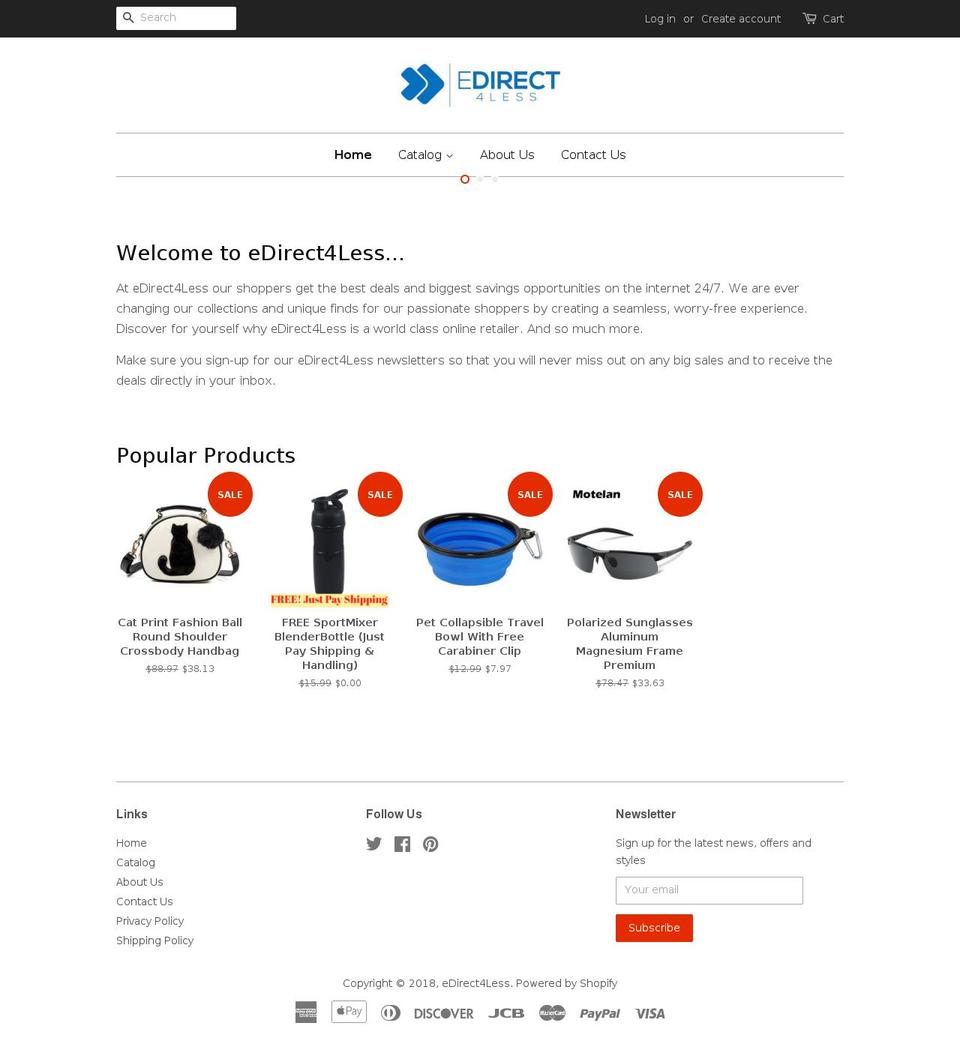 edirect4less.com — Shopify storefront screenshot