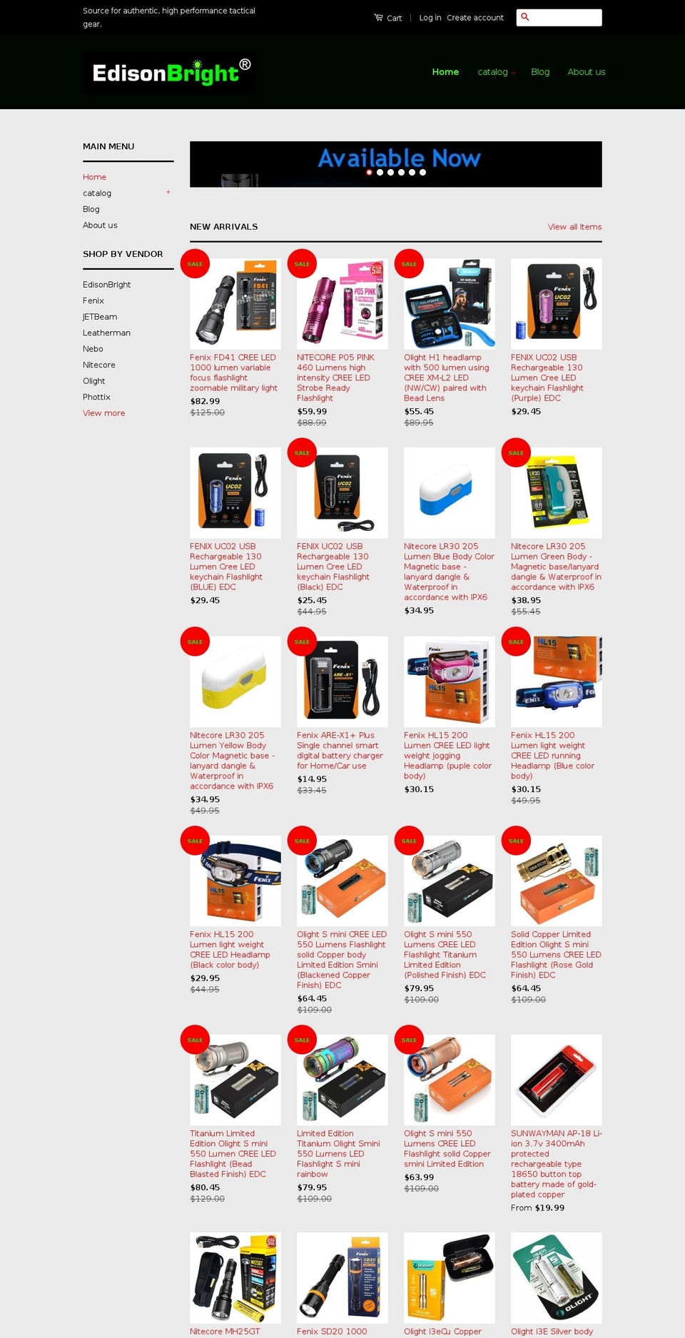 edisonbright.com shopify website screenshot