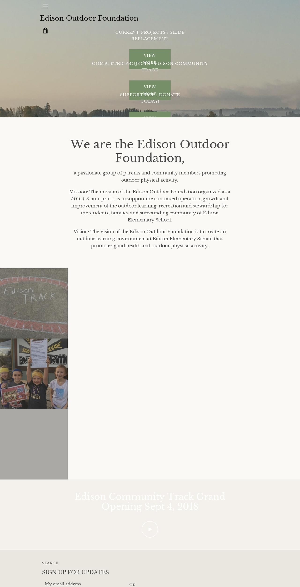 edisonoutdoorfoundation.org shopify website screenshot