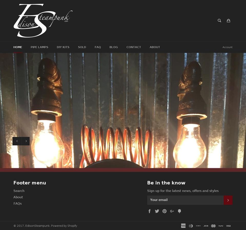 edisonsteampunk.com shopify website screenshot
