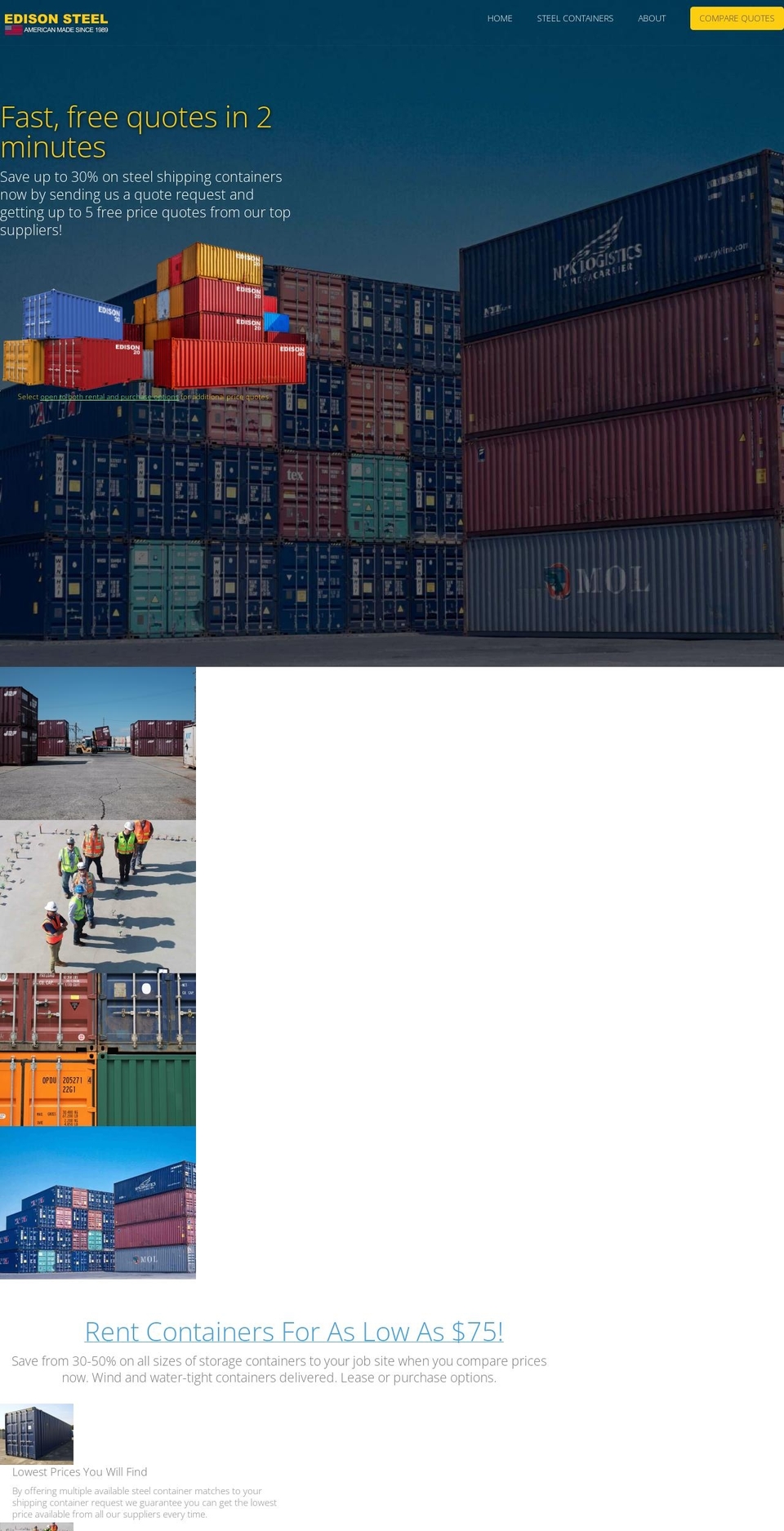 edisonsteel.com — Shopify storefront screenshot