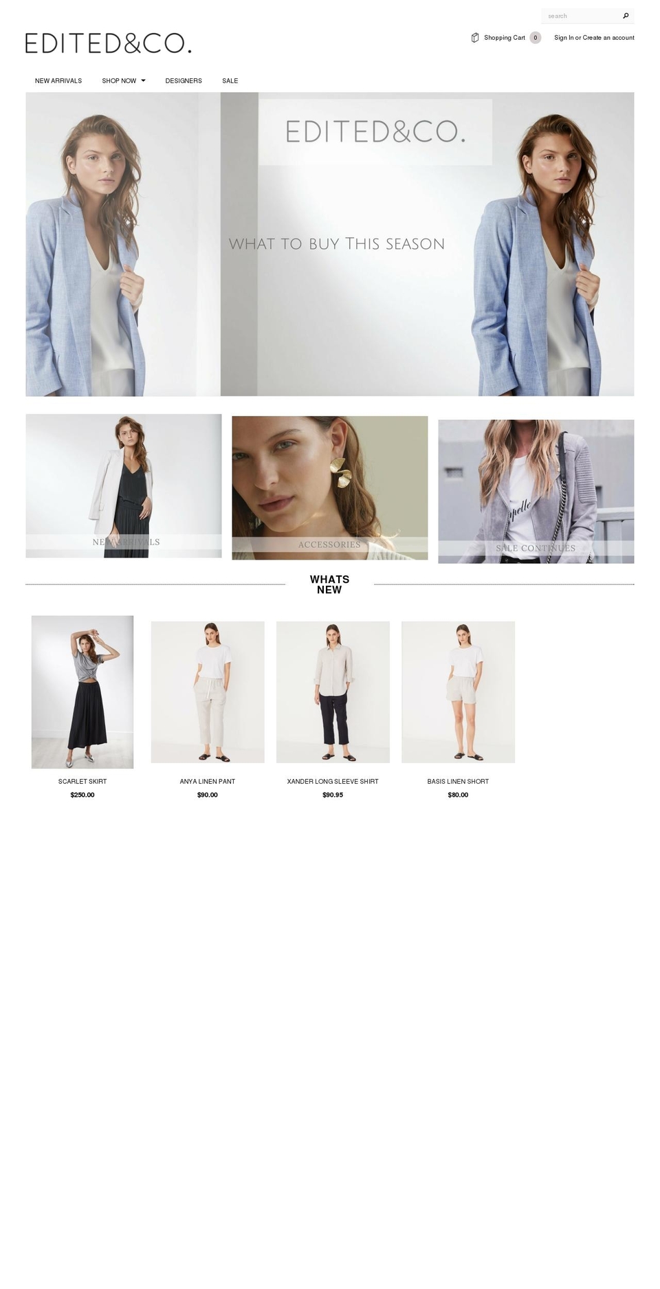 editedandco.com shopify website screenshot