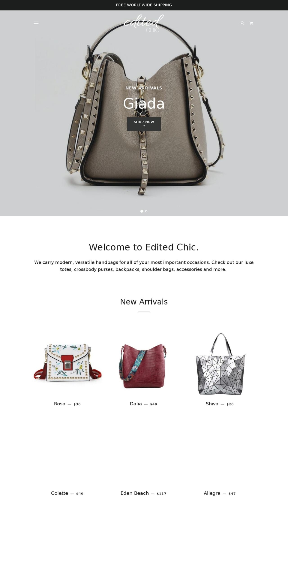 editedchic.com — Shopify storefront screenshot