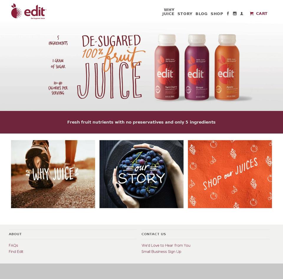 editfruitjuice.com shopify website screenshot