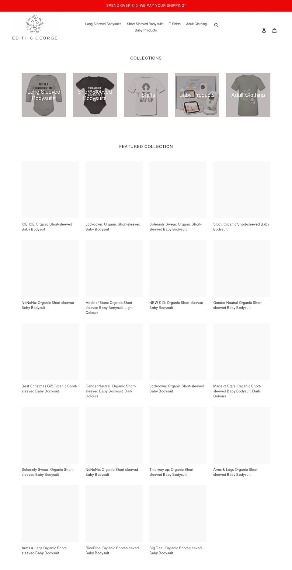 edithandgeorge.com shopify website screenshot
