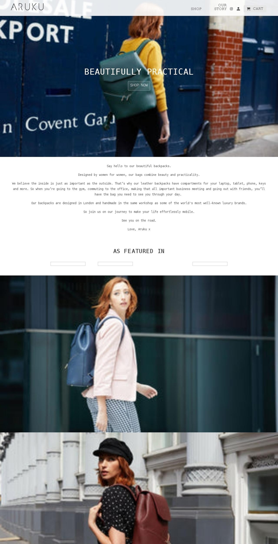 edithandhuxleyboutique.com shopify website screenshot