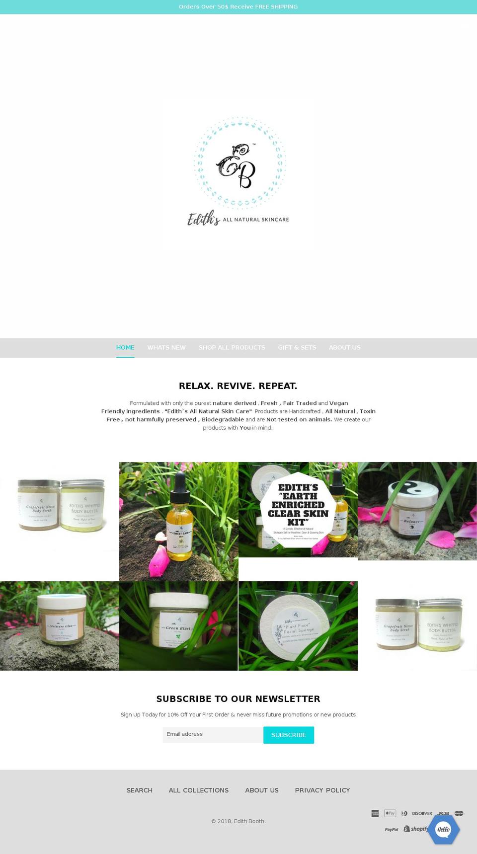 edithbooth.com — Shopify storefront screenshot
