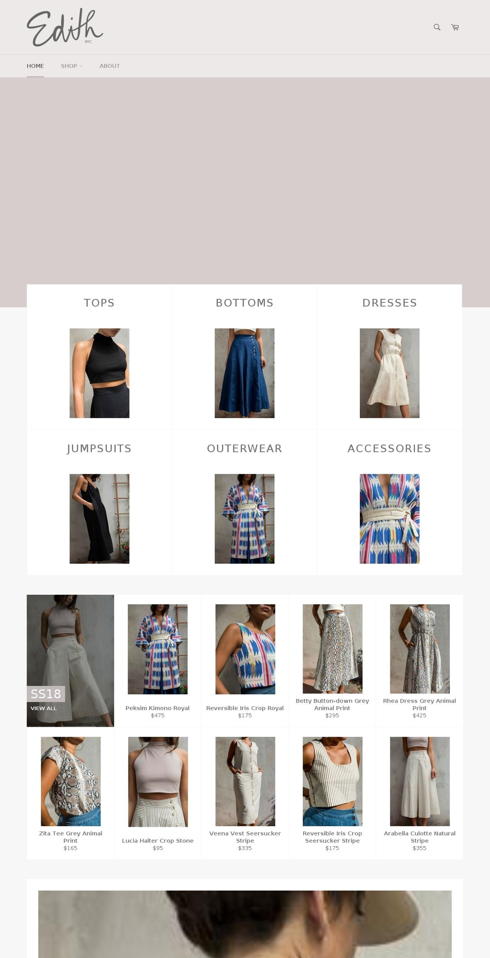 edithnyc.com — Shopify storefront screenshot