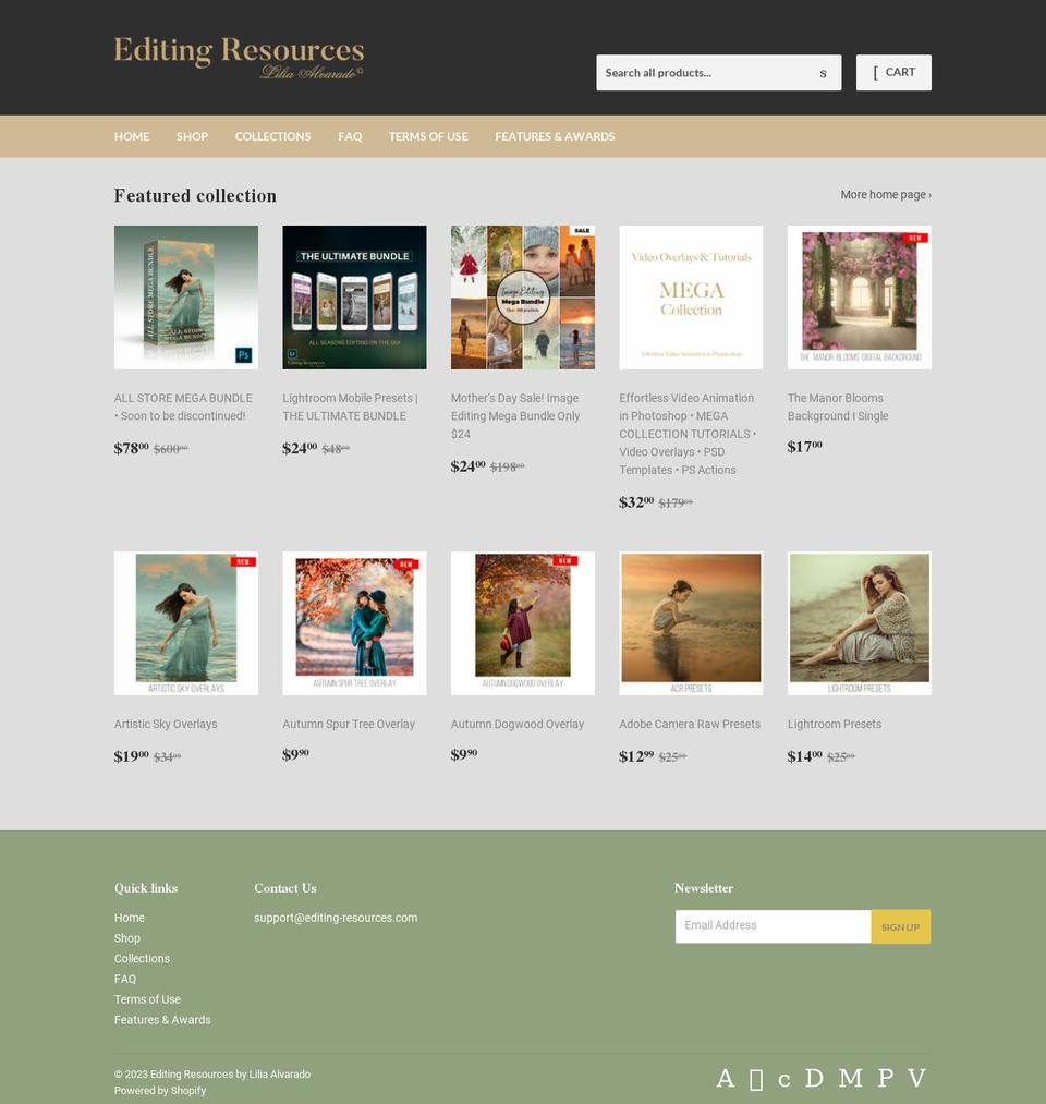 editingresources-net.myshopify.com shopify website screenshot