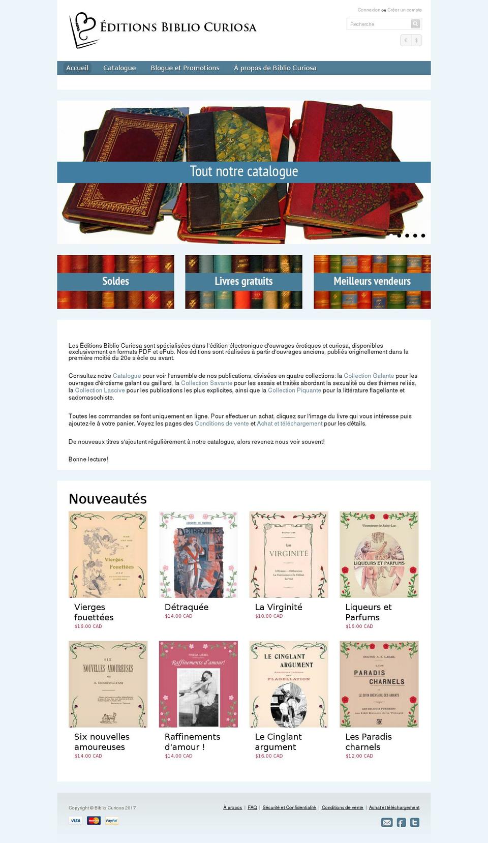 editionsbibliocuriosa.com shopify website screenshot