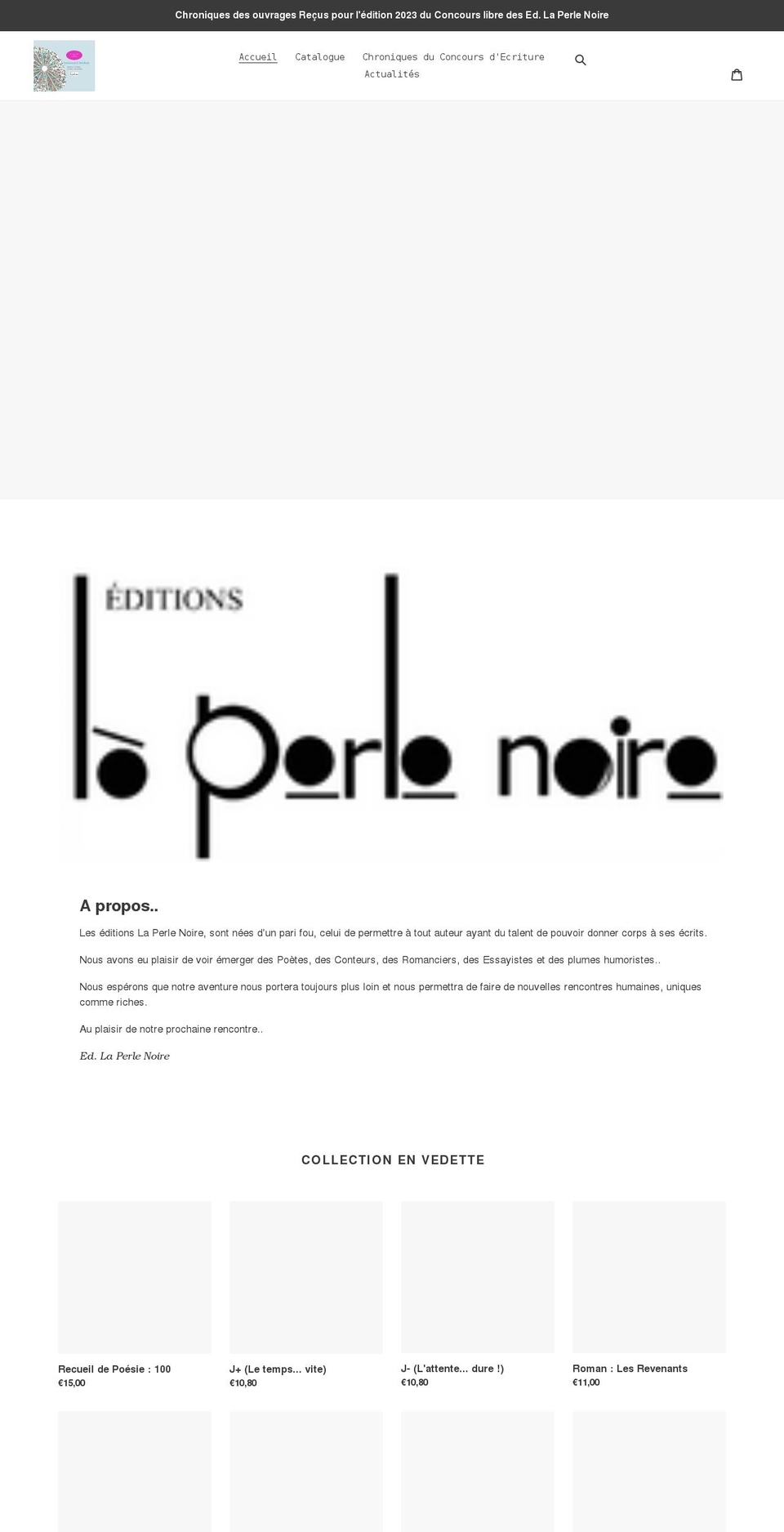 editionslaperlenoire.com shopify website screenshot