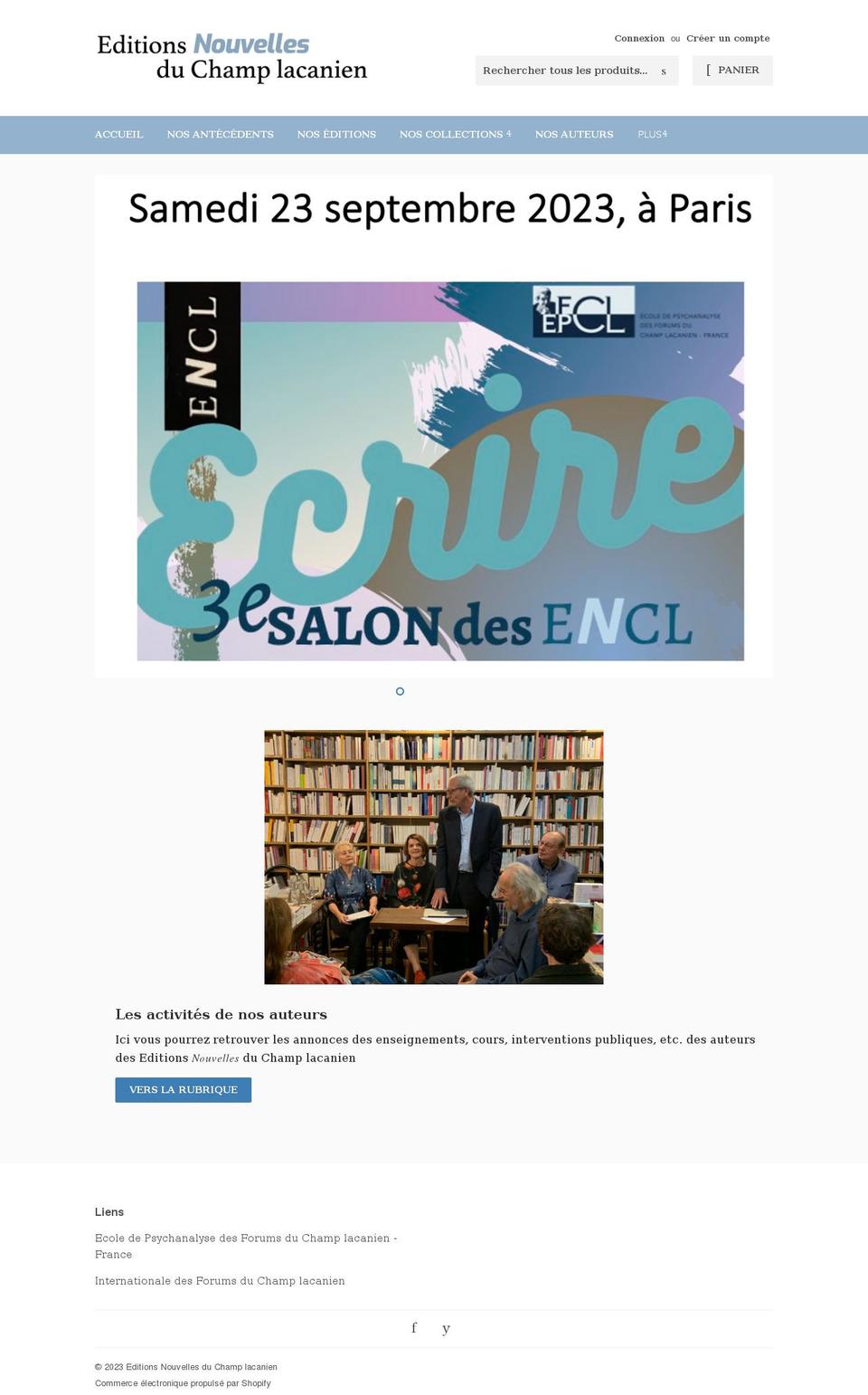 editionsnouvelleschamplacanien.com shopify website screenshot