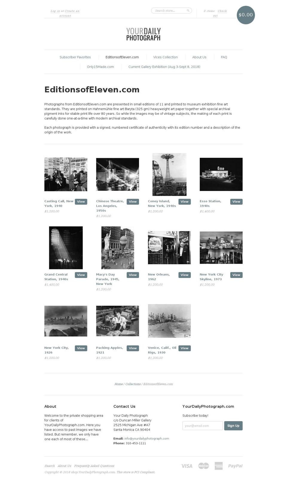editionsofeleven.com shopify website screenshot