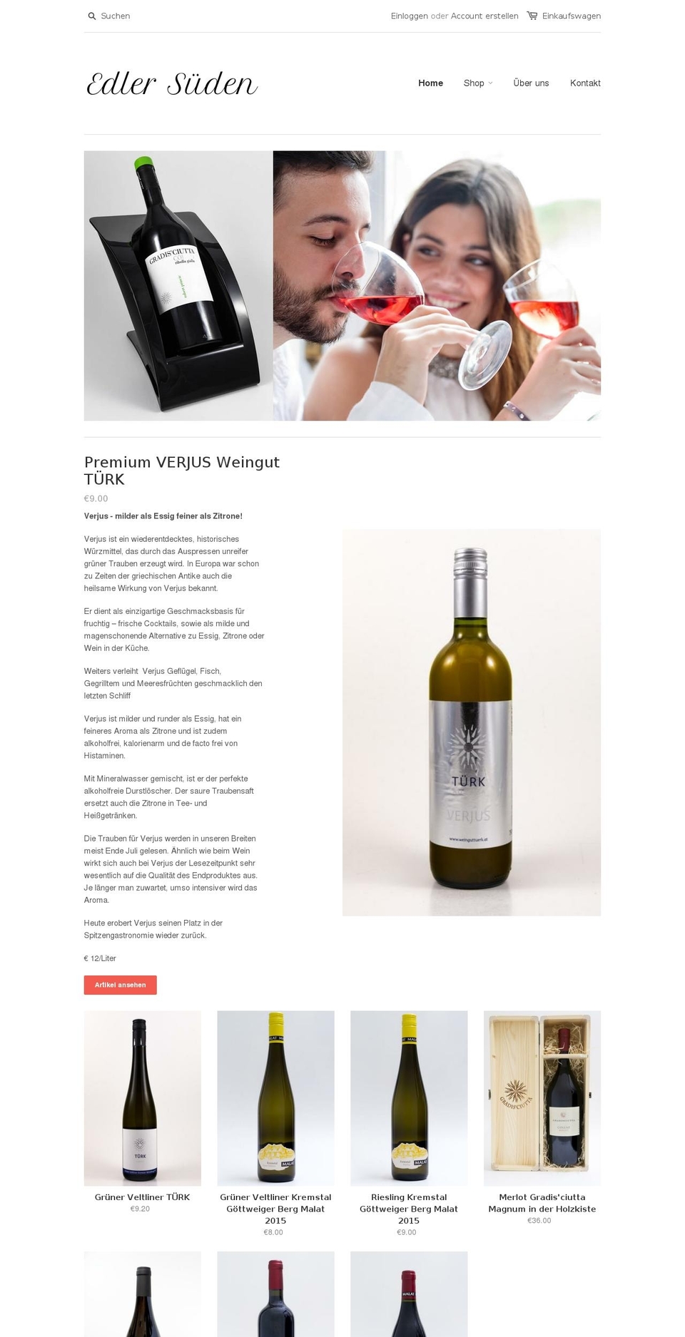 edlersueden.com shopify website screenshot