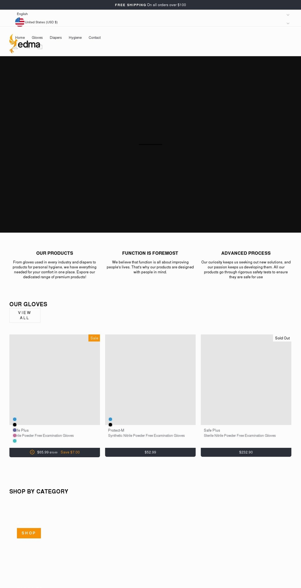 edmashop.com shopify website screenshot