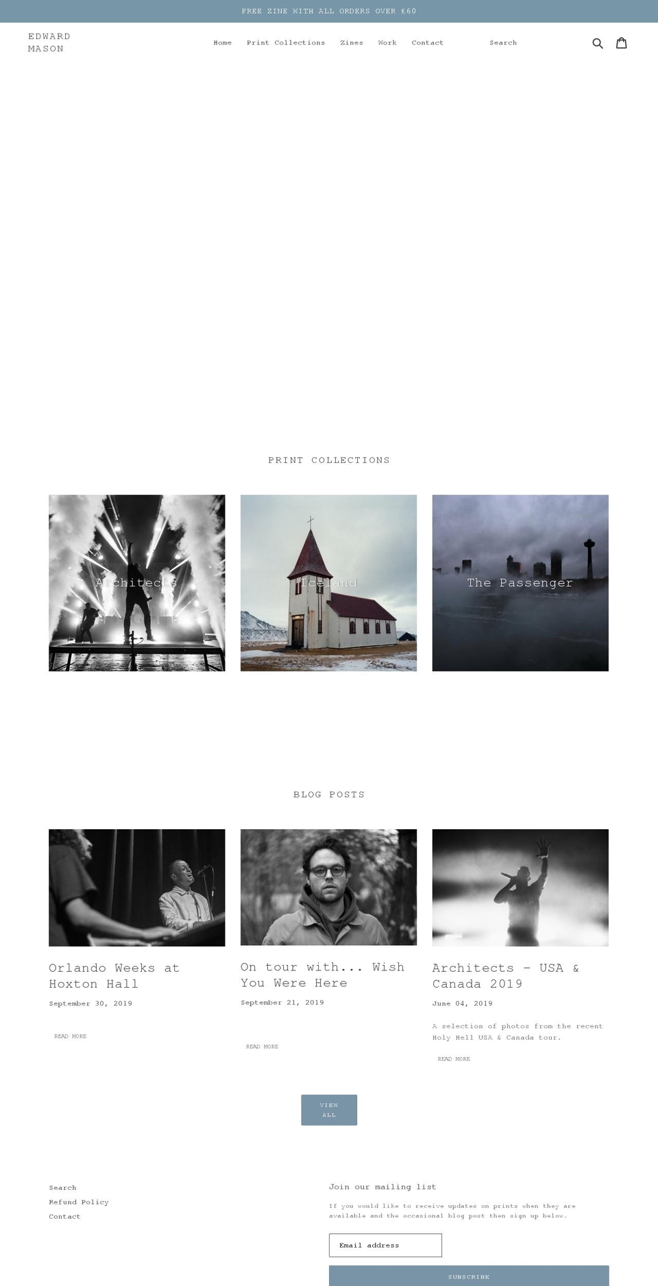 edmasonphoto.com shopify website screenshot