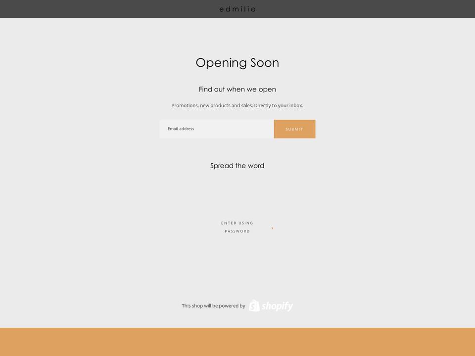 edmilia.com — Shopify storefront screenshot